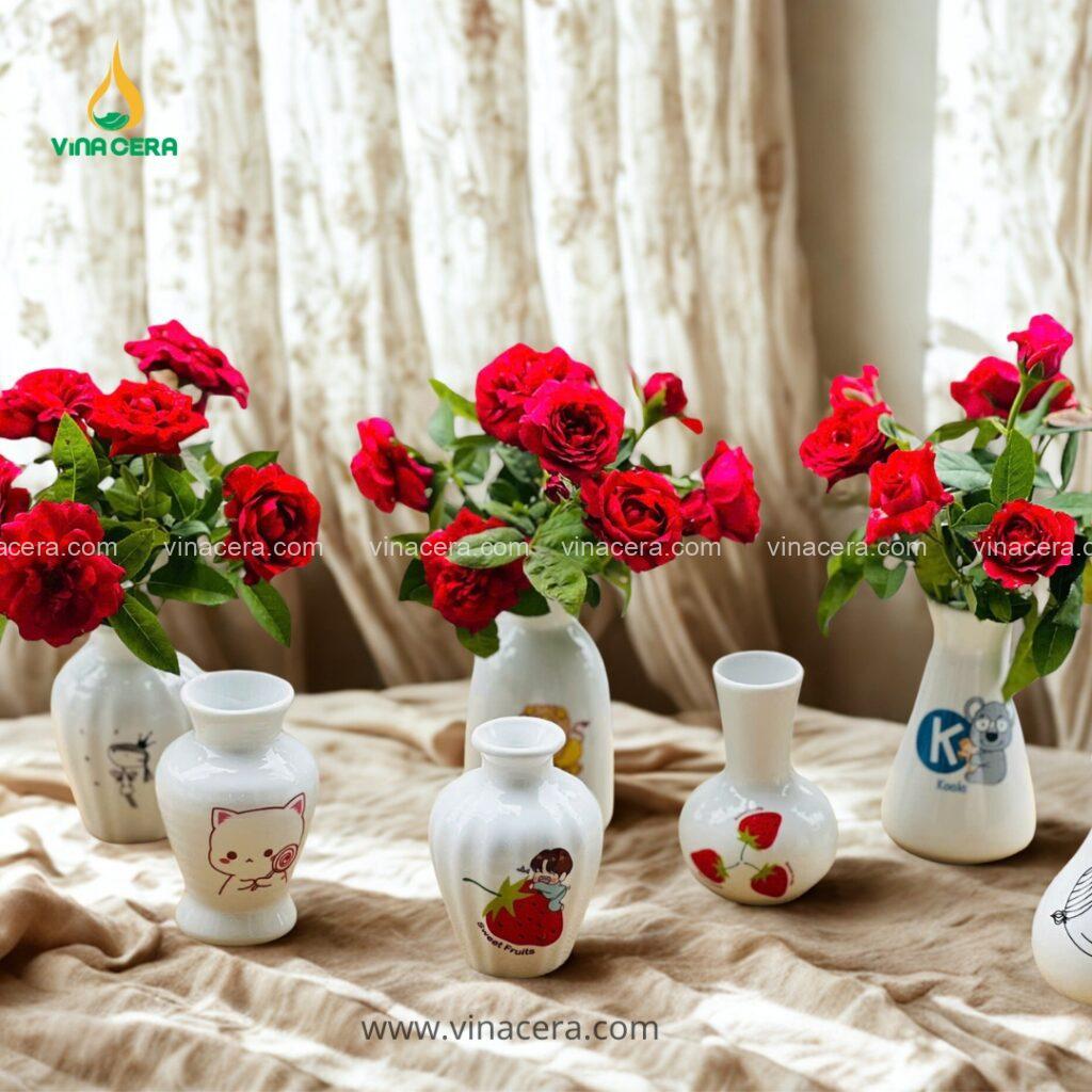 Bình Hoa Mini Gốm Sứ Quà Tặng Ngày 8/3 In Logo Theo Yêu Cầu Bình hoa mini gốm sứ quà tặng ngày 8/3 in logo theo yêu cầu