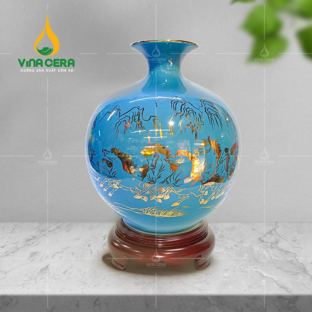 Bình Hút Lộc Mã Đáo Thành Công Vẽ Vàng - BHL 2580624 Bình Hút Lộc Mã Đáo Thành Công Vẽ Vàng