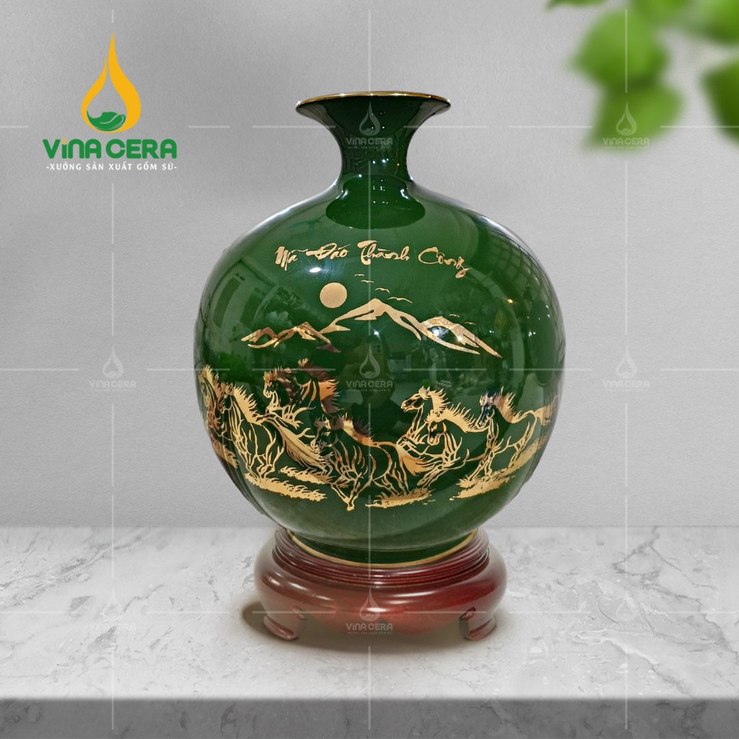 Bình Hút Lộc Mã Đáo Thành Công Vẽ Vàng - BHL 2580624 Bình Hút Lộc Mã Đáo Thành Công Vẽ Vàng