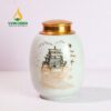 Hũ Đựng Trà Thuận Buồm Xuôi Gió Men Trắng