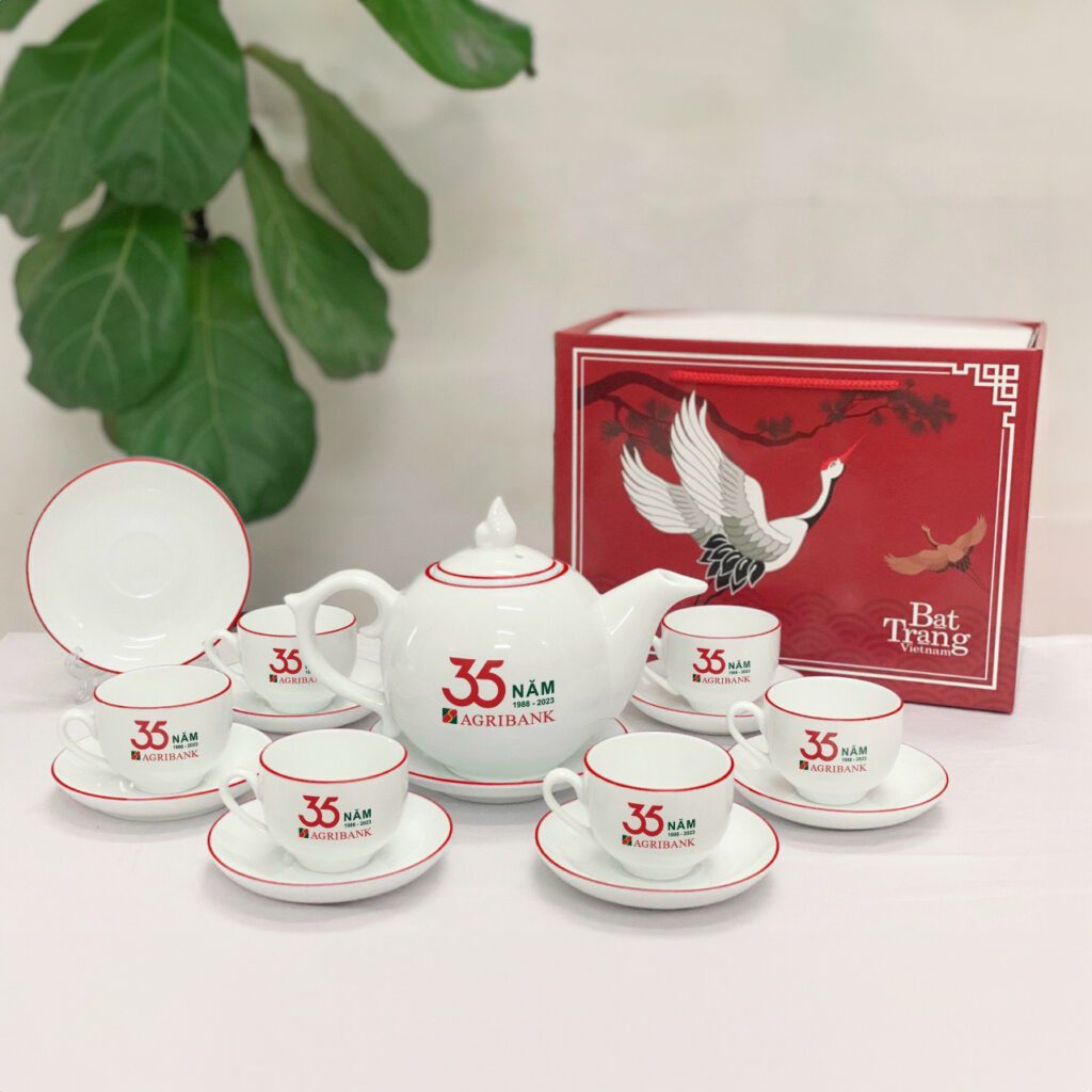 Top 10 Bộ Ấm Trà In Logo Quà Tặng Được Ưa Chuộng Nhất 2024 Bo am chen chop lua Bat Trang chi do