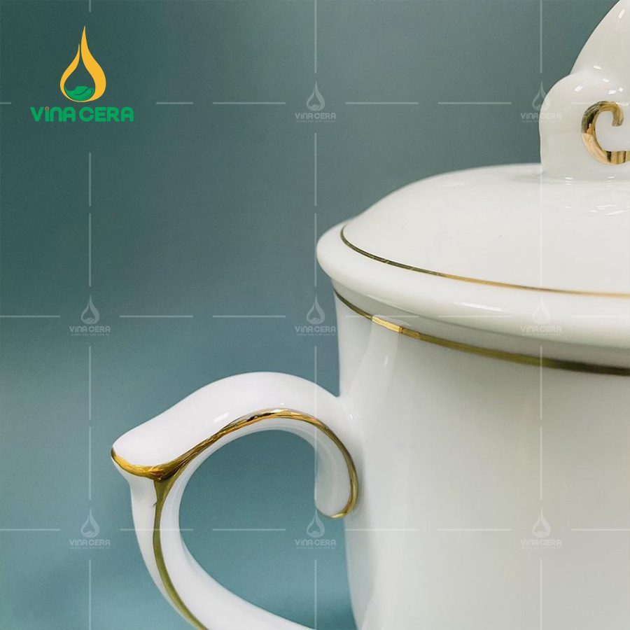 Ly Sứ Ngọn Lửa Sen Xanh Kẻ Vàng (4) Ly Sứ Ngọn Lửa Sen Xanh Kẻ Vàng (1)