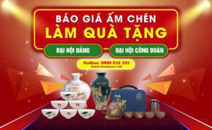 Báo giá ấm chén làm quà tặng đại hội Đảng, đại hội công đoàn