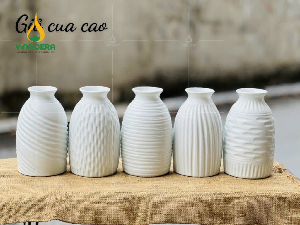 Mẫu Bình Hoa Mini Sứ Trắng