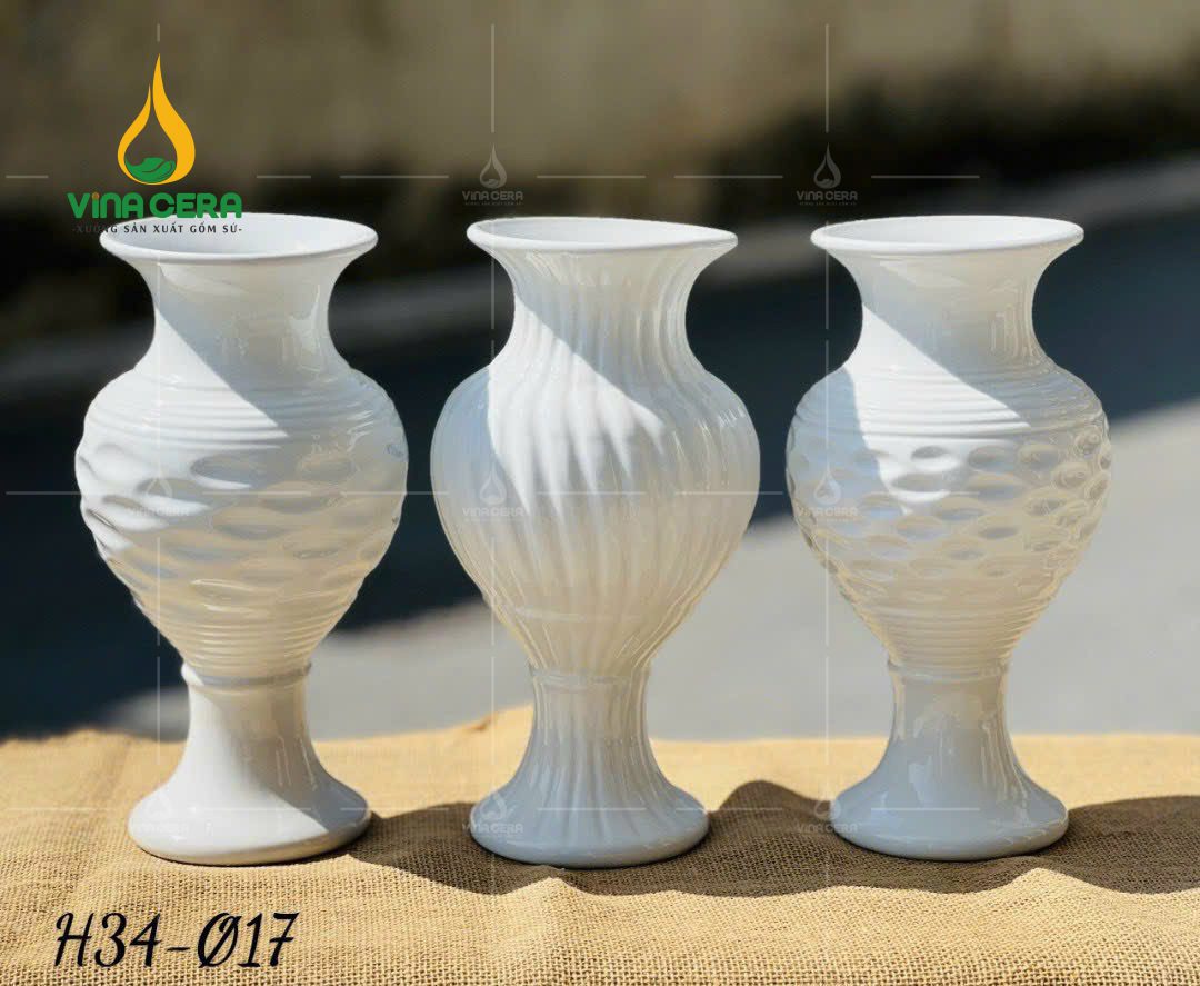 binh-hoa-mini-men-trang (30) Mẫu Bình Hoa Mini Sứ Trắng – SVN BH 28032401