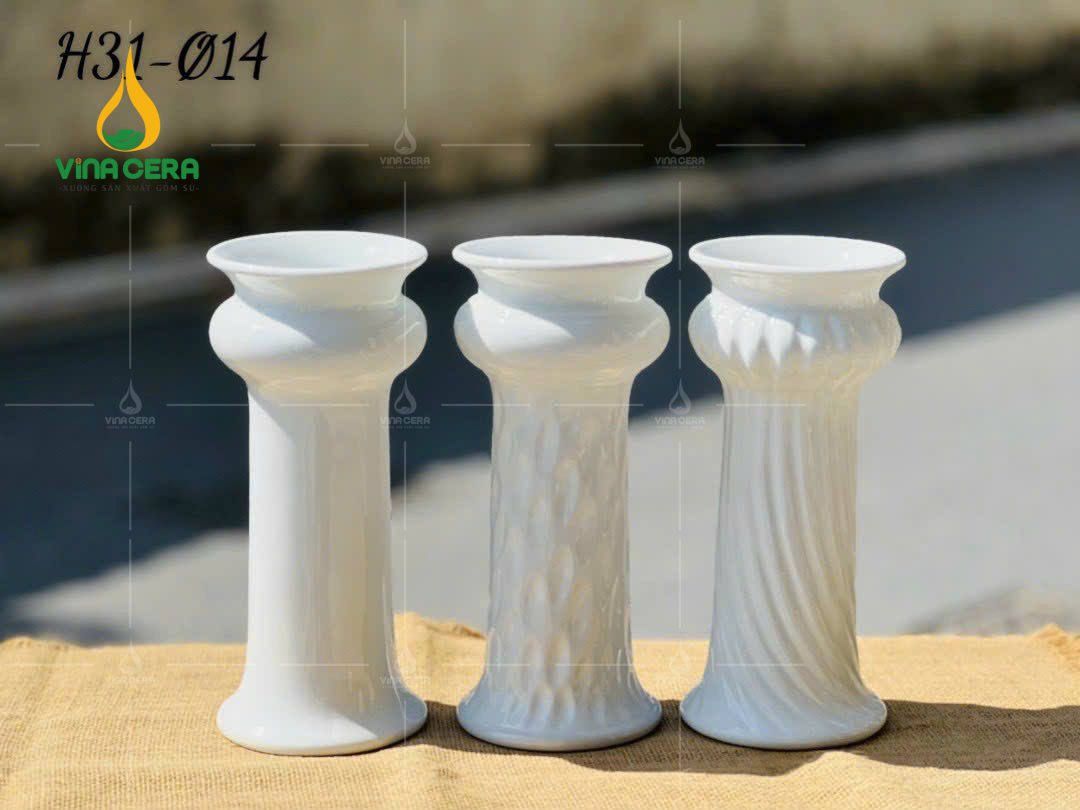 binh-hoa-mini-men-trang (38) Mẫu Bình Hoa Mini Sứ Trắng – SVN BH 28032401
