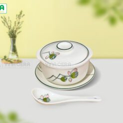 Thố Sứ Chưng Yến Vẽ Đài Sen Bát Tràng