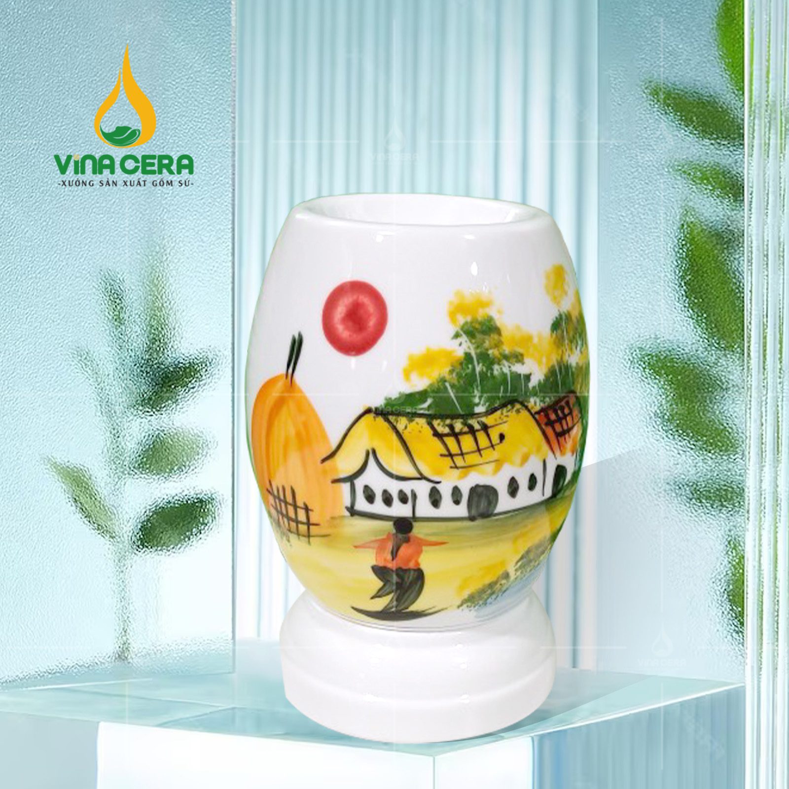 Đèn Xông Tinh Dầu Bát Tràng Miệng Tròn