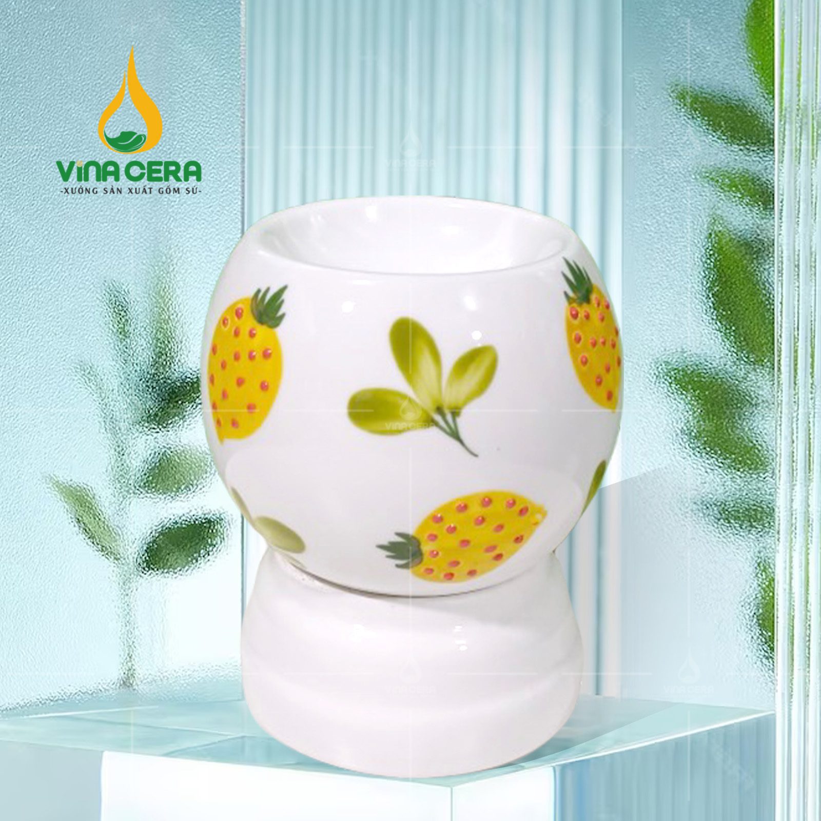 Đèn Xông Tinh Dầu Bát Tràng Miệng Tròn - SVN DX 22042401 Đèn Xông Tinh Dầu Bát Tràng Miệng Tròn