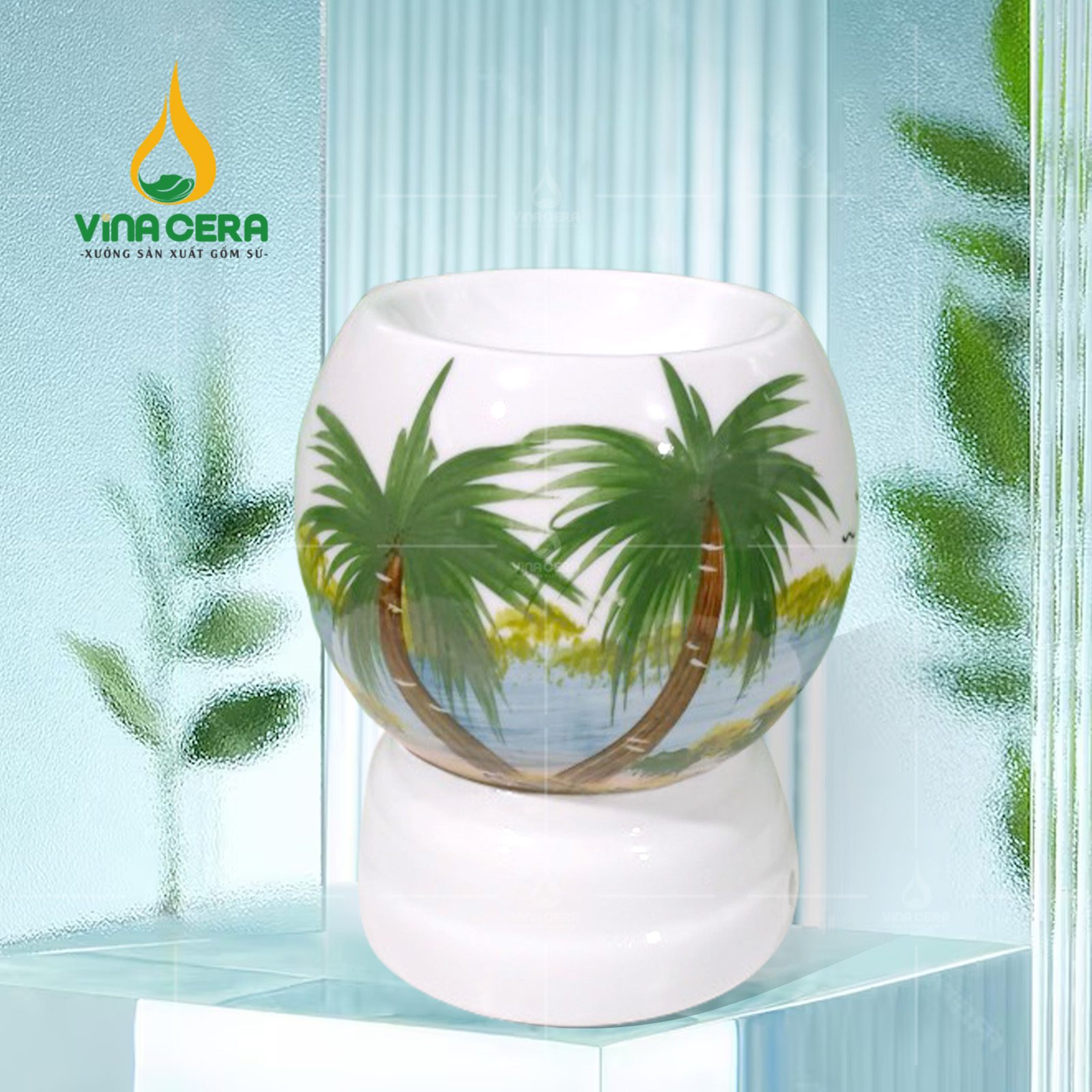 Đèn Xông Tinh Dầu Bát Tràng Miệng Tròn - SVN DX 22042401 Đèn Xông Tinh Dầu Bát Tràng Miệng Tròn