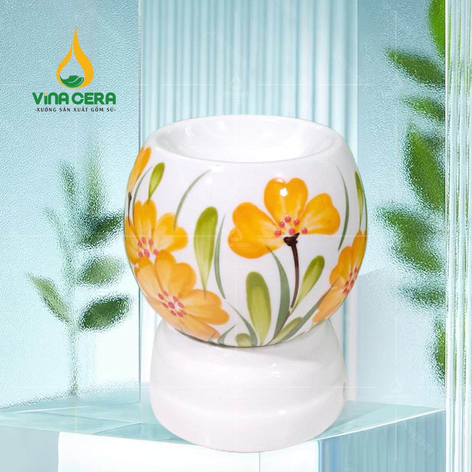 Đèn Xông Tinh Dầu Bát Tràng Miệng Tròn - SVN DX 22042401 Đèn Xông Tinh Dầu Bát Tràng Miệng Tròn