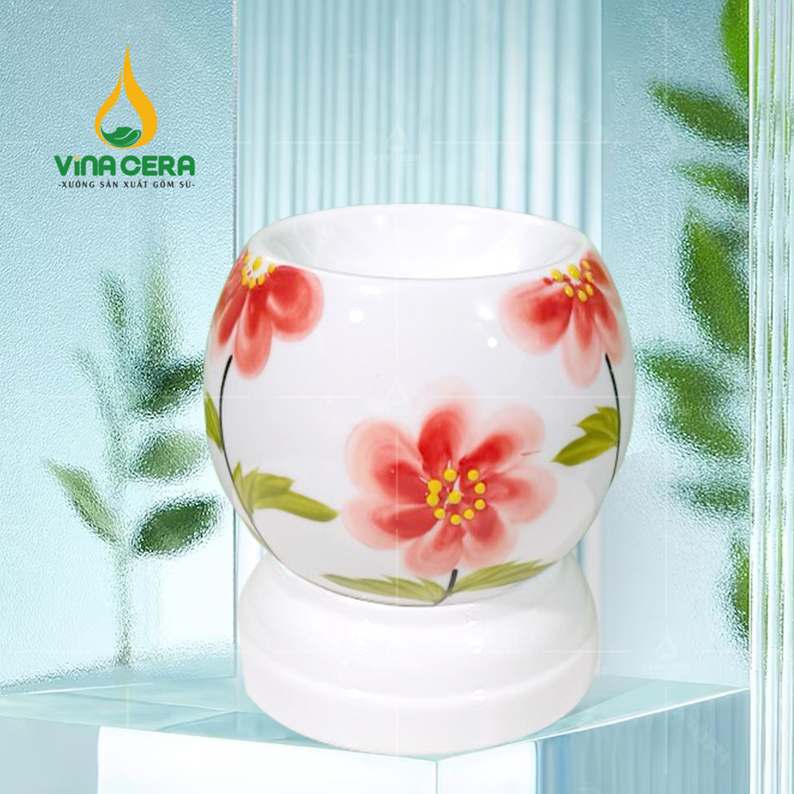 Đèn Xông Tinh Dầu Bát Tràng Miệng Tròn - SVN DX 22042401 Đèn Xông Tinh Dầu Bát Tràng Miệng Tròn