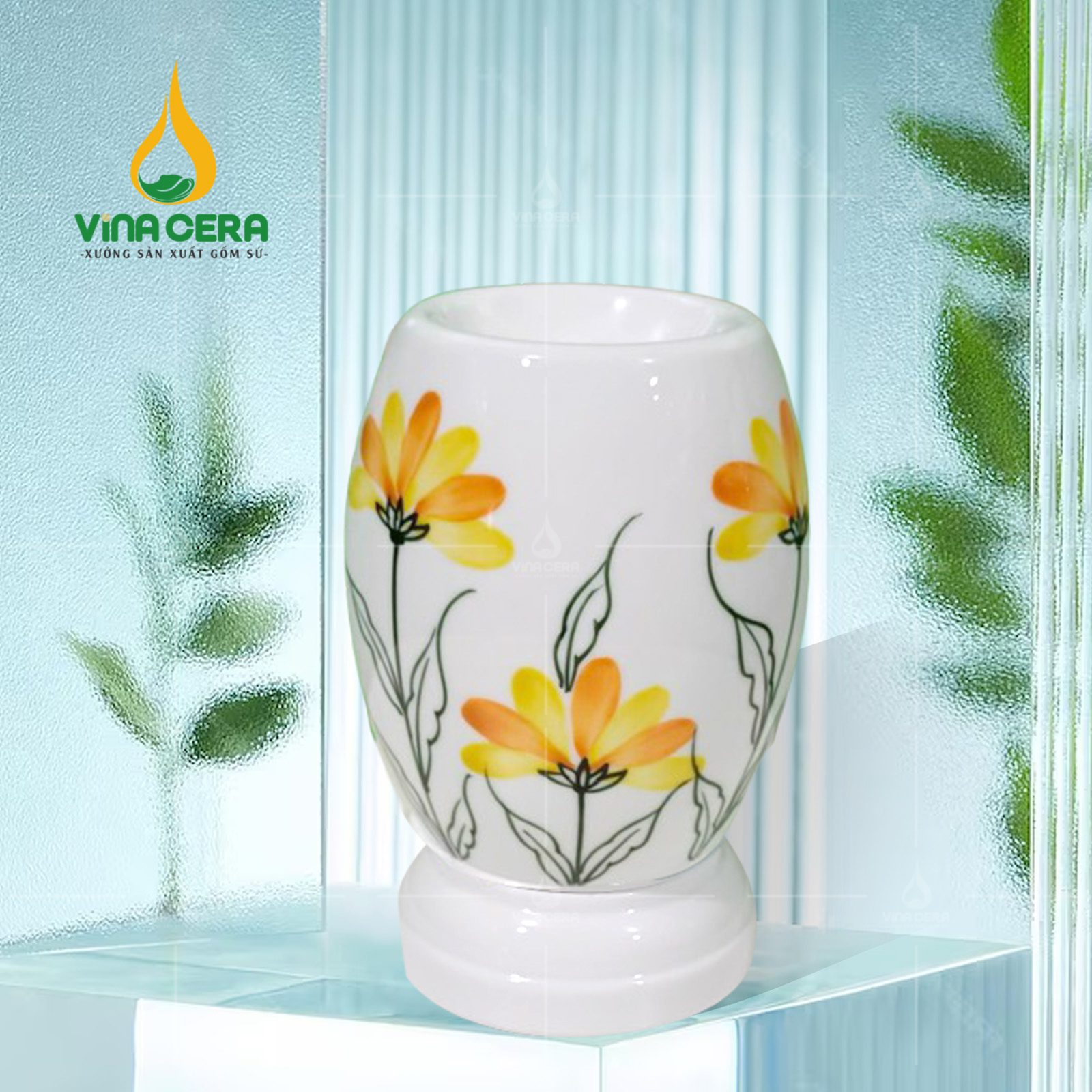 Đèn Xông Tinh Dầu Bát Tràng Miệng Tròn