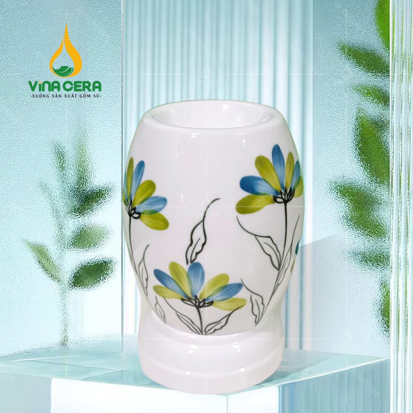 Đèn Xông Tinh Dầu Bát Tràng Miệng Tròn