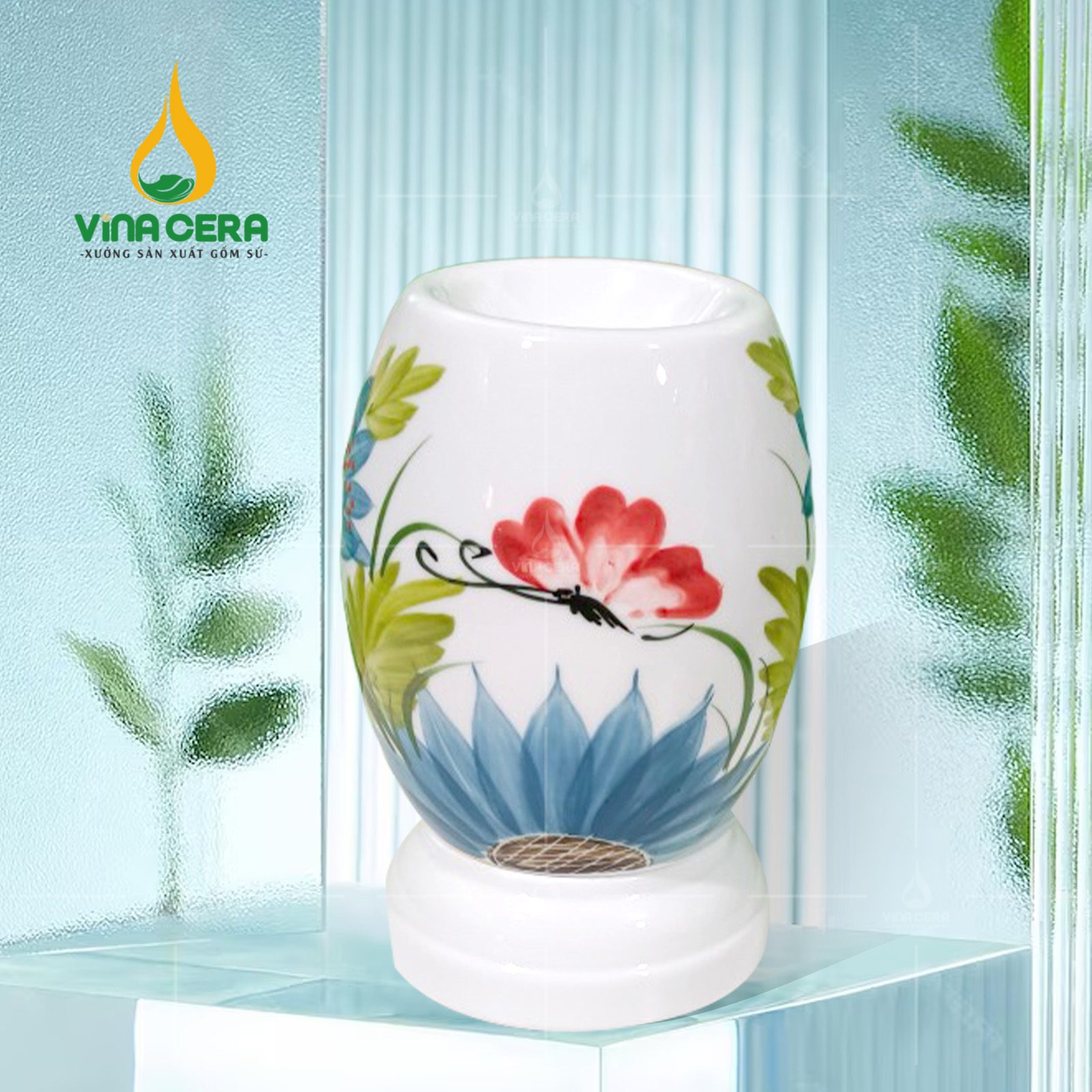 Đèn Xông Tinh Dầu Bát Tràng Miệng Tròn