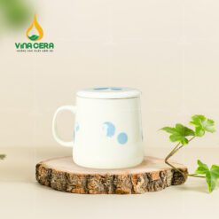 Ly sứ bầu to chấm bi
