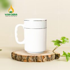 Ly sứ chân cao viền vàng