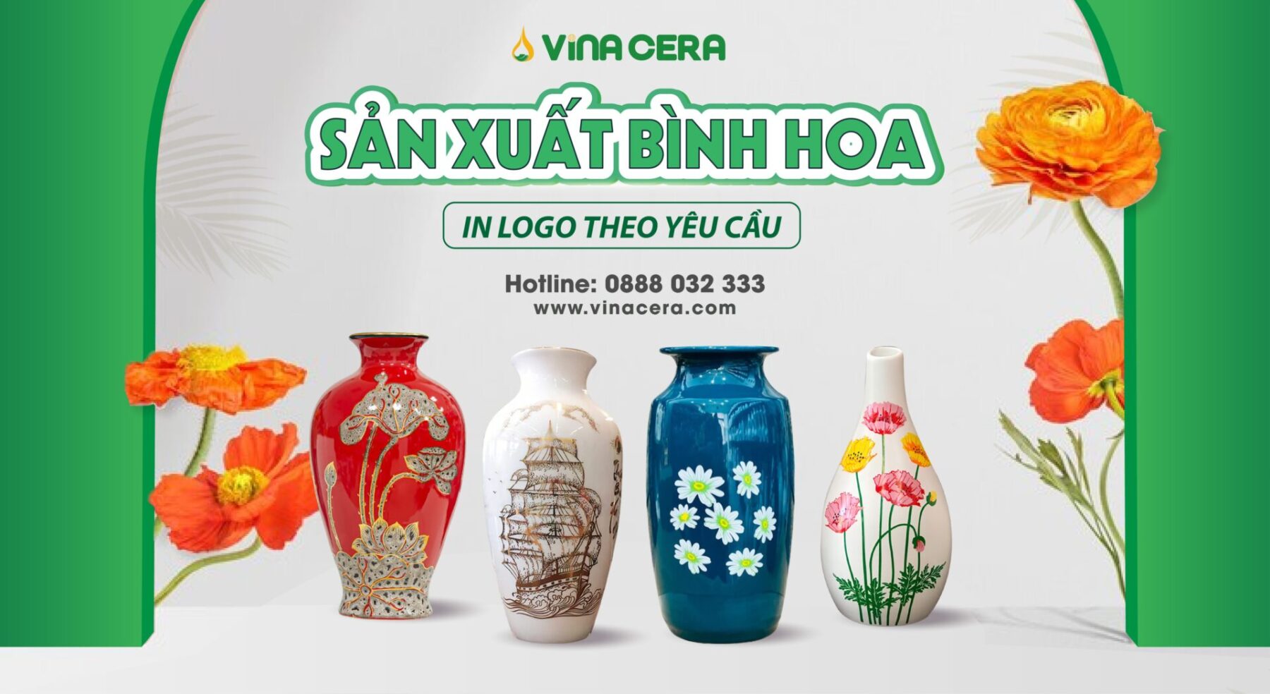 Lọ Hoa Quà Tặng 8/3 ý nghĩa – Giải Pháp Quà Công Ty In Logo Tinh Xảo & Hiệu Quả sản xuất bình hoa in logo