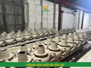 Bộ Ấm Trà In Logo xưởng sản xuất ấm trà bát tràng