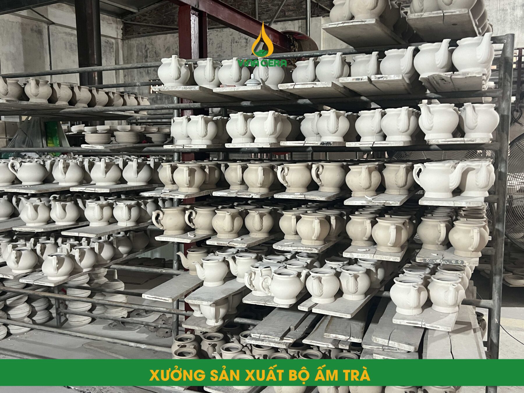 Bộ Ấm Trà Dáng Quai K Chỉ Xanh - SVN BAT 21032409 Xưởng Ấm Chén In Logo Giá Rẻ