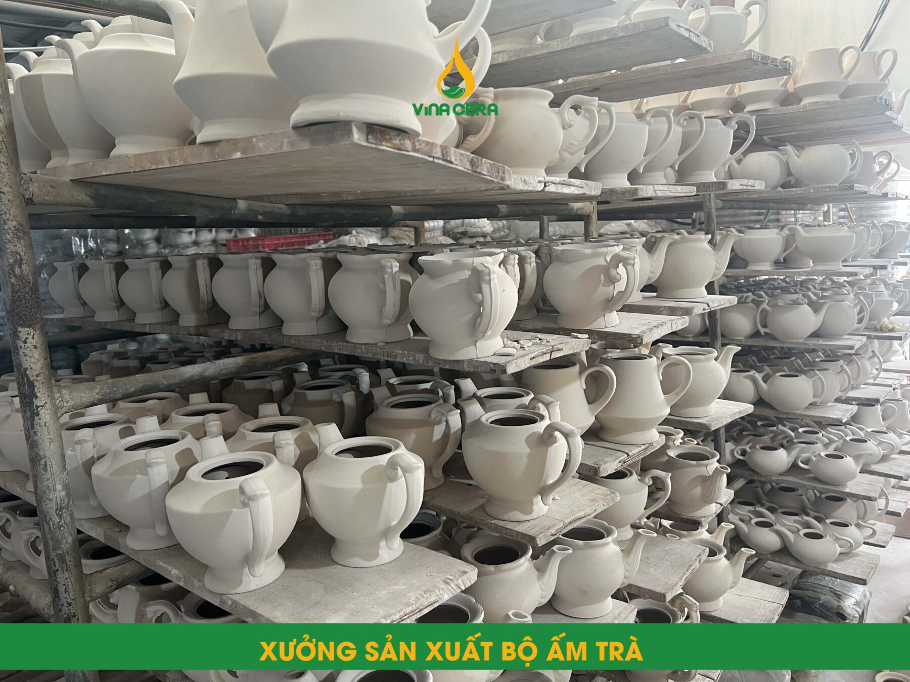 Bộ ấm Trà Gốm Bát Tràng in logo BAT01110724 xưởng sản xuất ấm trà bát tràng
