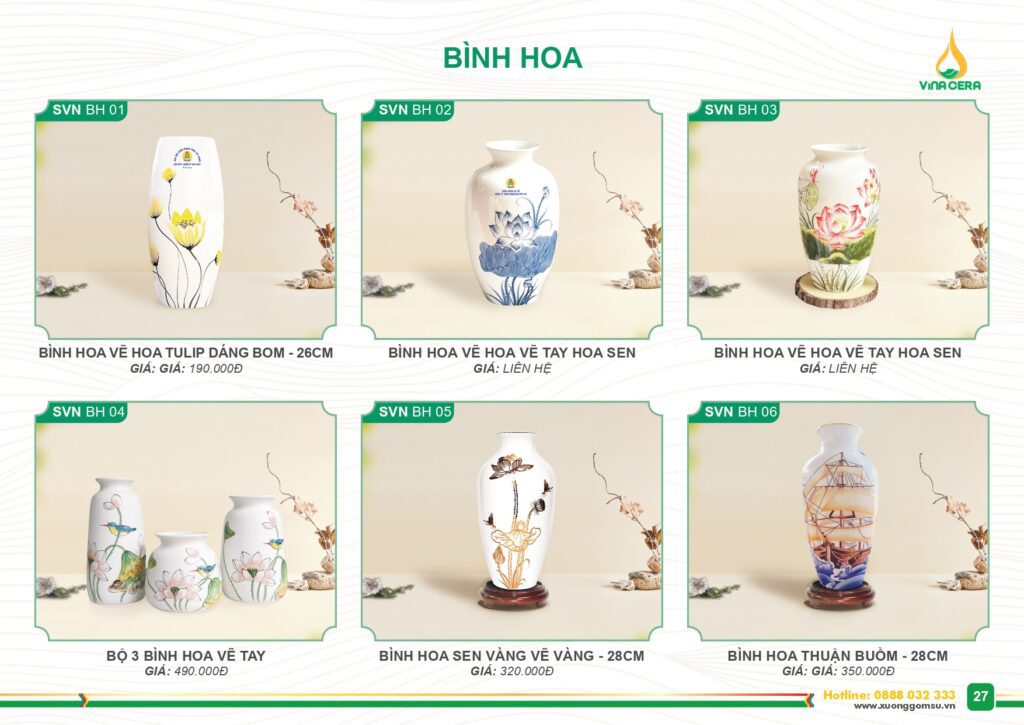 Catalog và Báo giá Bình hoa