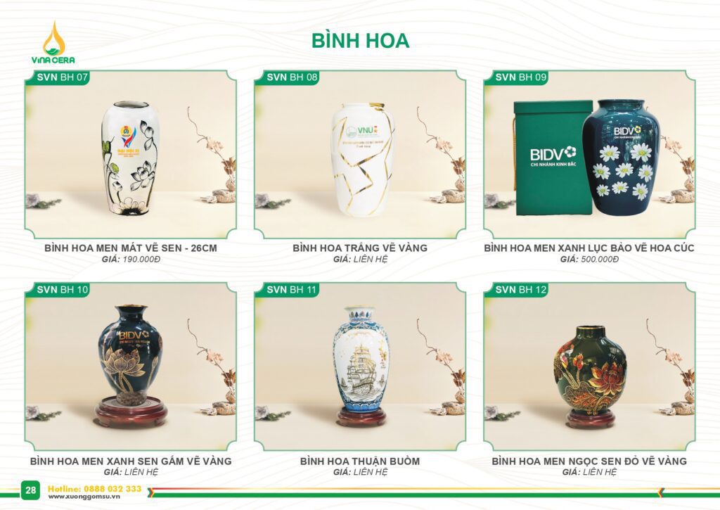Catalog và Báo giá Bình hoa