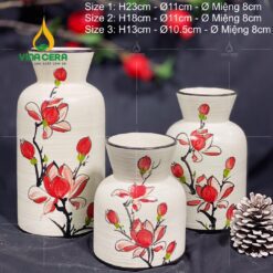 Bình Hoa Gốm Bát Tràng Vẽ Tay