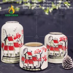 Bình Hoa Gốm Vẽ Tay Phố Cổ Hà Nội – SVN BH 19042401