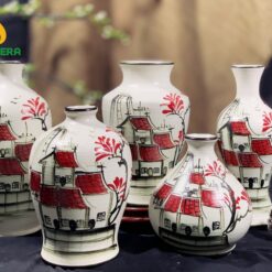 Bình Hoa Gốm Vẽ Tay Phố Cổ Hà Nội