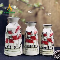 Bình Hoa Gốm Vẽ Tay Phố Cổ Hà Nội