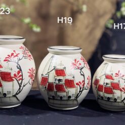 Bình Hoa Gốm Vẽ Tay Phố Cổ Hà Nội