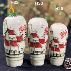 Bình Hoa Gốm Vẽ Tay Phố Cổ Hà Nội
