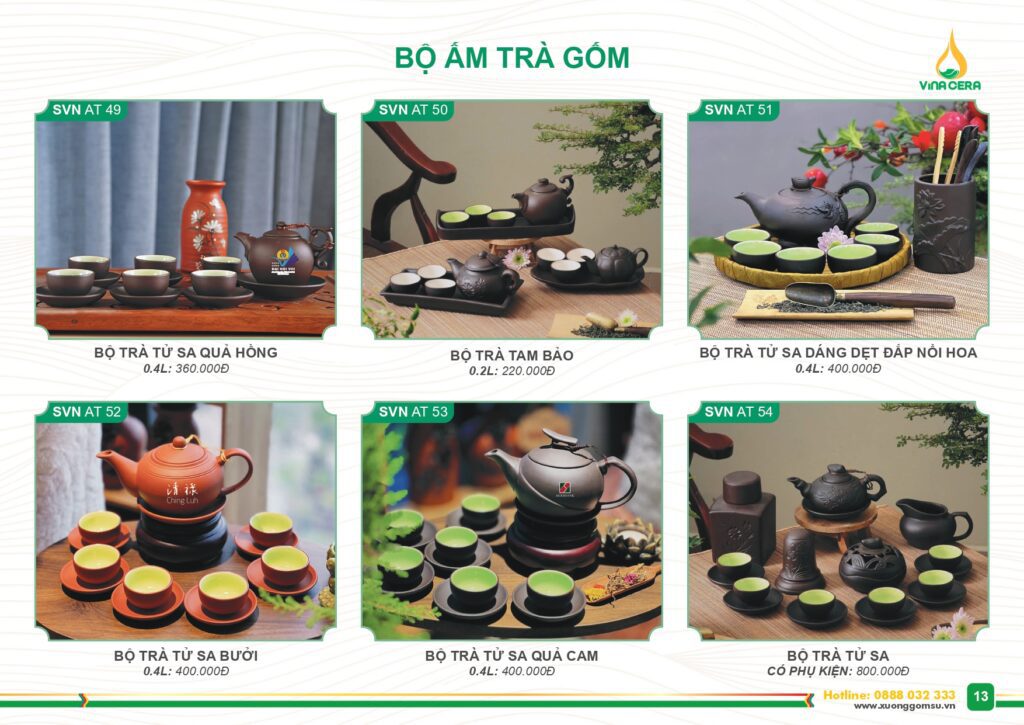 Catalog và Báo giá Bộ ấm trà gốm