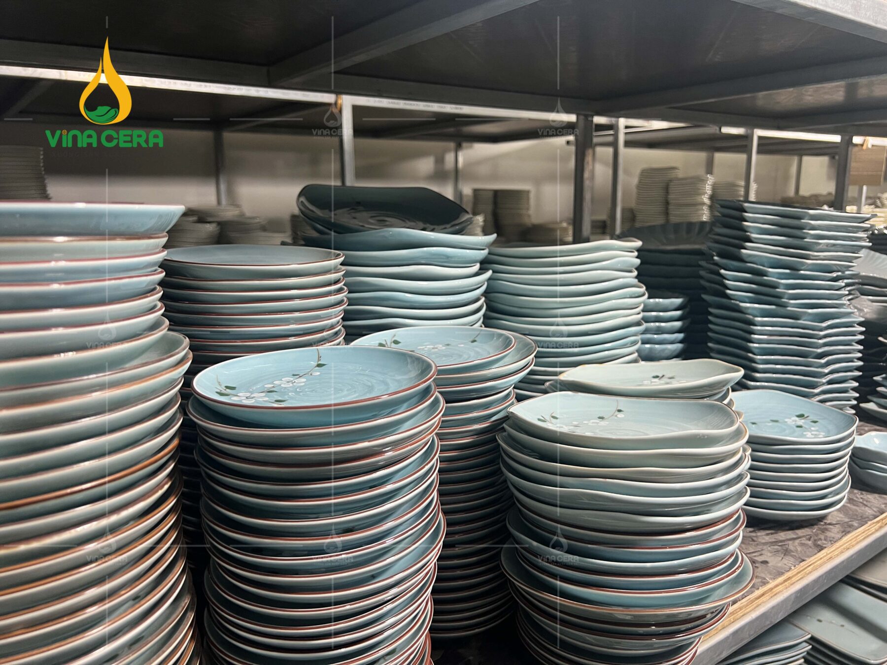 Chén Cơm Sứ Men Ngọc Vẽ Hoa Đào - SVN BC 10052401 bo ban an men xanh ngoc ve hoa dao 2