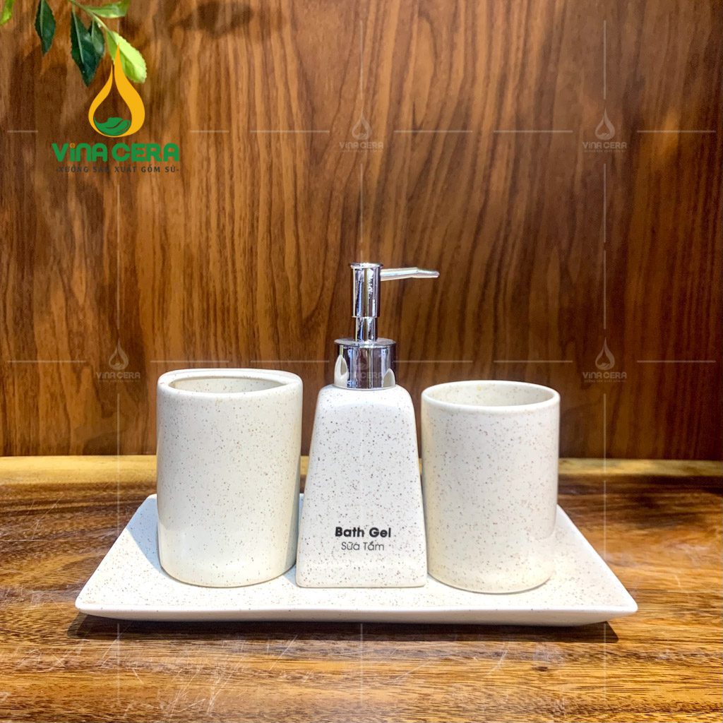 Bộ Nhà Tắm Bằng Sứ In Logo