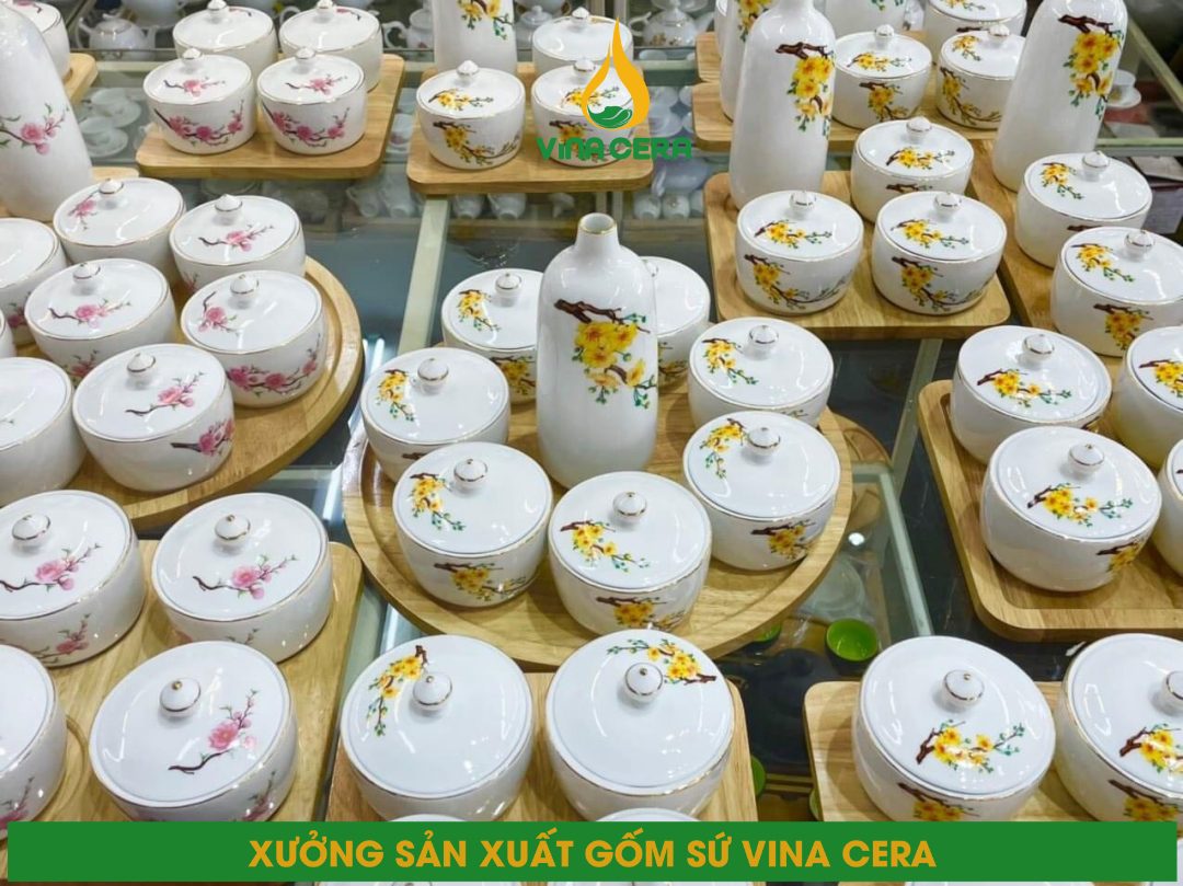 Khay Mứt Sứ Trắng Vẽ Sen - KMS-3752424 hinh xuong san xuat khay mut vinacera 1