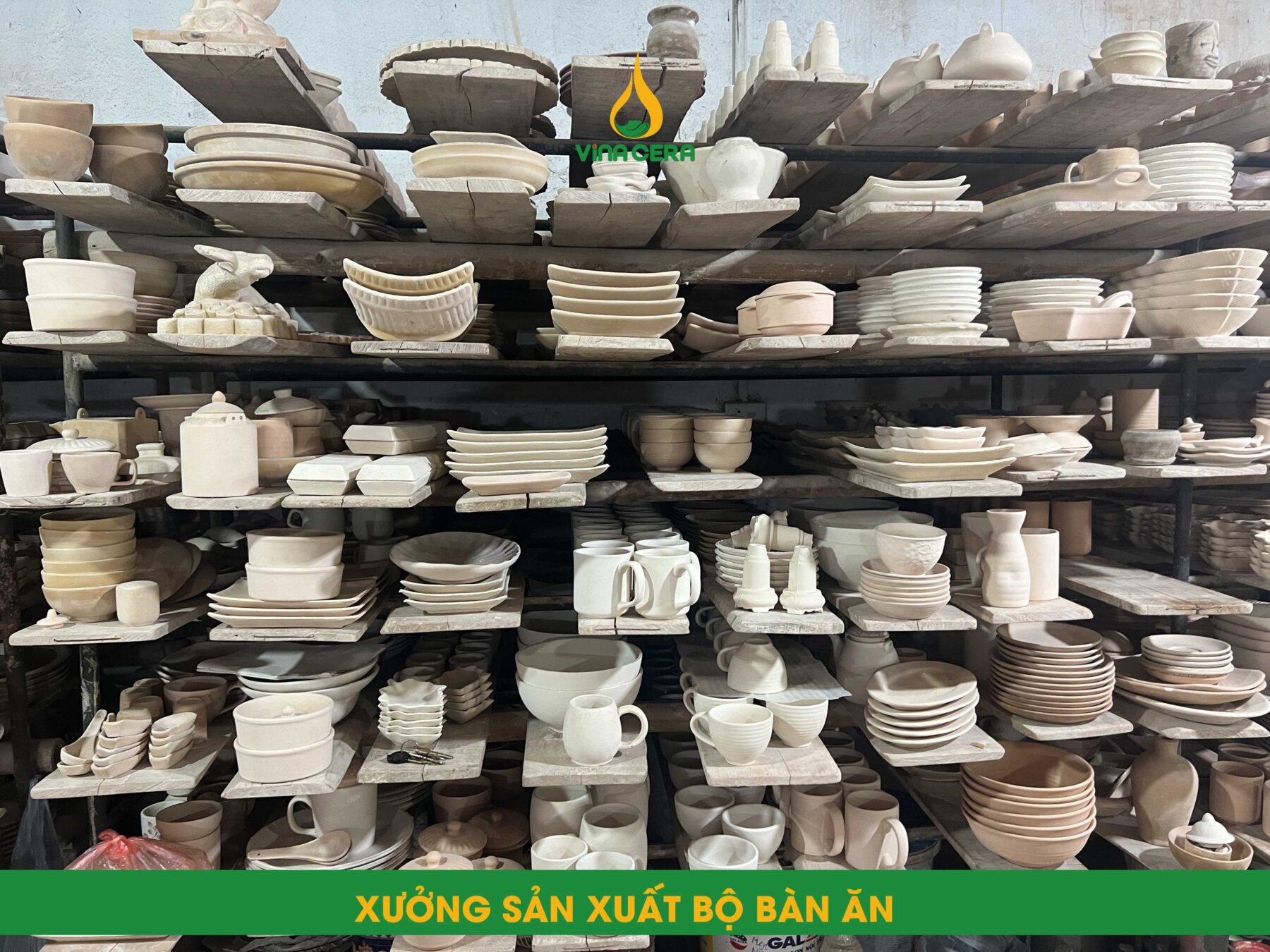 Bộ Ấm Trà Dáng Quai K Chỉ Xanh - SVN BAT 21032409 Xưởng sản xuất gốm sứ Vinacera