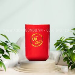 Ly Sứ Thư Pháp Men Đỏ - Xưởng Gốm Vinacera  LS0311224