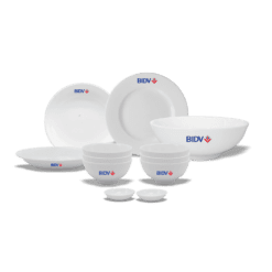 Bộ Bàn Ăn Trắng Sứ Xương Cao Cấp - 12 Sản Phẩm Bidv BBA-0852224