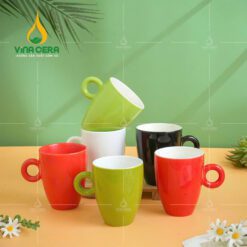 Ly Sứ Bầu Quai Tròn Nhiều Màu LS071112