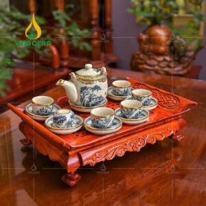 Top Bộ Ấm Chén Men Rạn Bọc Đồng Bát Tràng Đẹp Nhất ấm trà men rạn