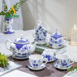 Bộ Ấm Trà Hoa Văn Vẽ Thủ Công Xuất Khẩu Châu Âu