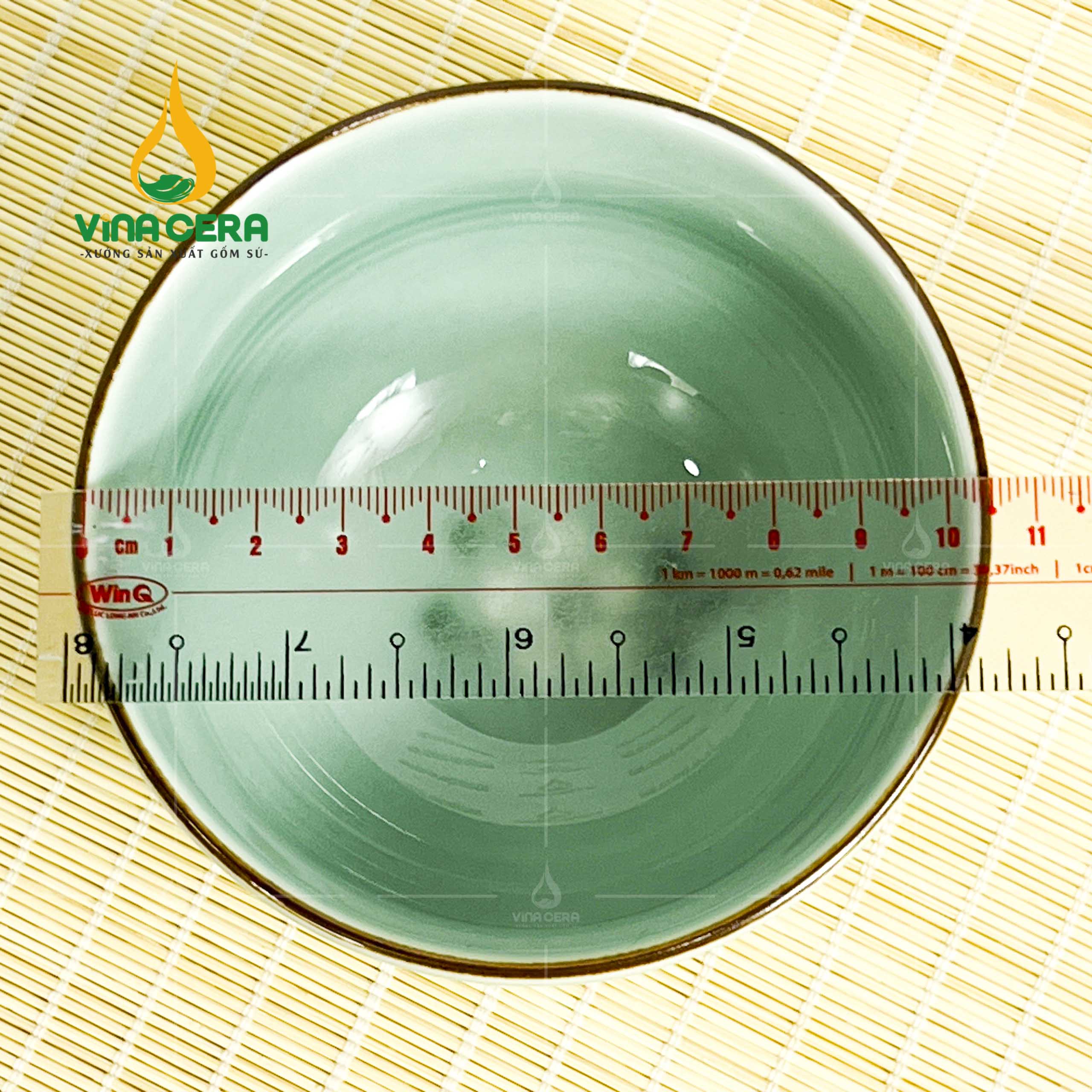 Chén Cơm Sứ Men Ngọc Vẽ Hoa Đào - SVN BC 10052401 Chén cơm sứ men ngọc vẽ hoa đào