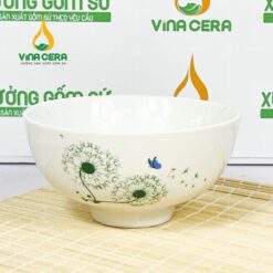 Chén cơm sứ trắng hoa bồ công anh