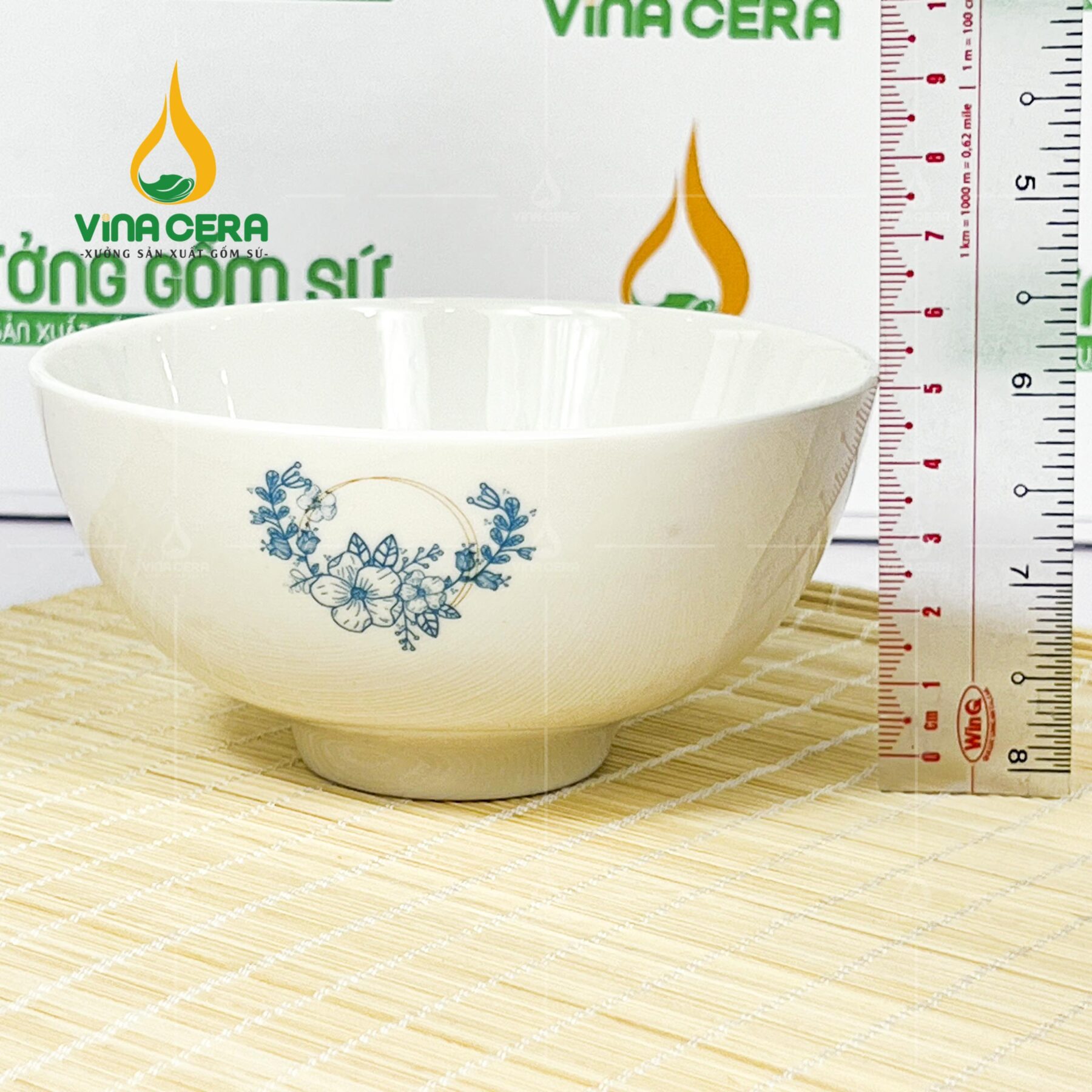 Chén Cơm Sứ Trắng Hoa Xanh - SVN BC 13052403 chen com su trang hoa xanh 2