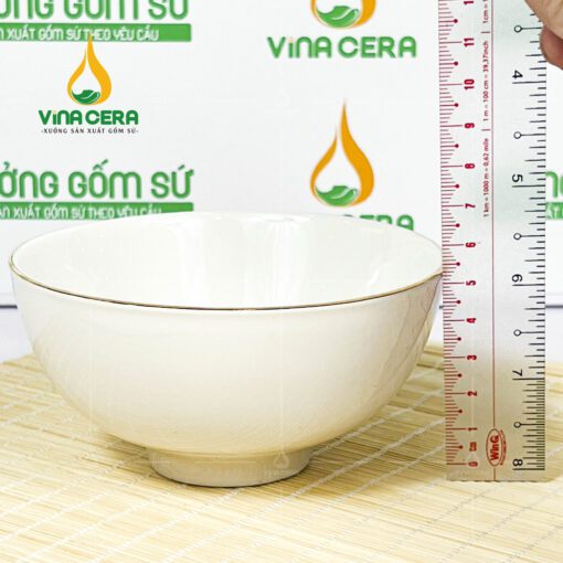 Chén cơm sứ tráng viền vàng kim