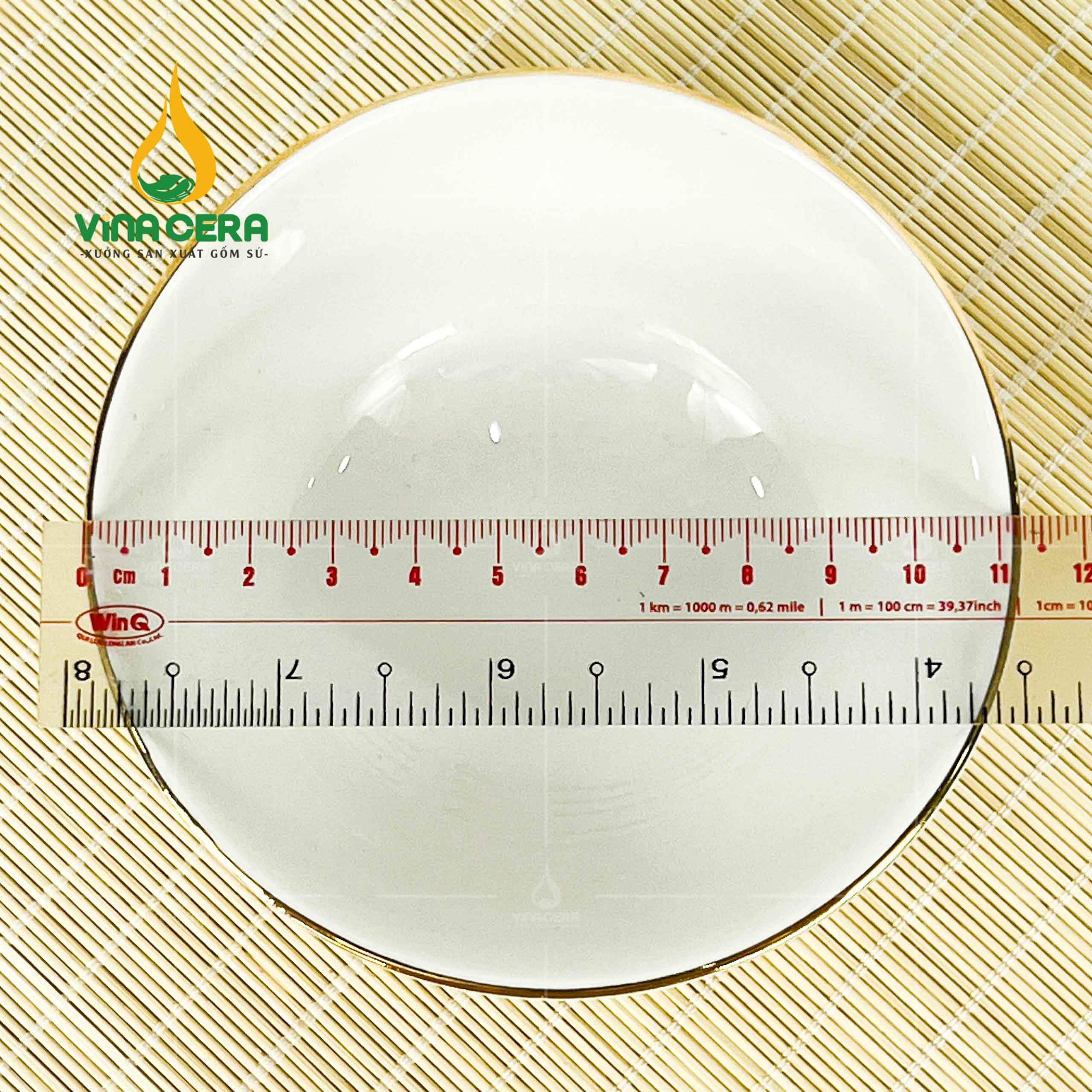 Chén Cơm Sứ Trắng Viền Vàng Kim - SVN BC 14052402 Chén cơm sứ tráng viền vàng kim