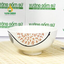 Chén Cơm Sứ Trắng Vẽ Hoa Cam