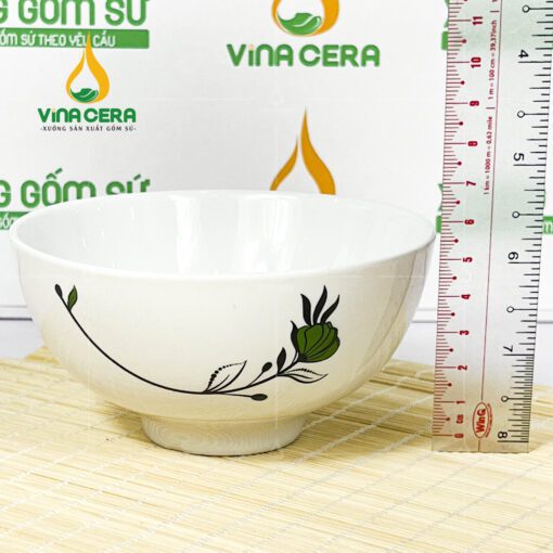 Chén Cơm Sứ Trắng Vẽ Hoa Thủy Tiên